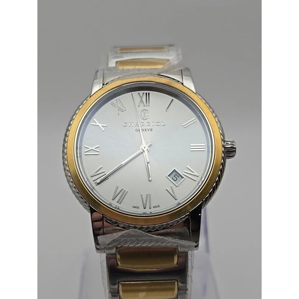 Charriol Parisii Two Tone Steel Silver Dial Quartz Mens Watch P40SY2.931.001